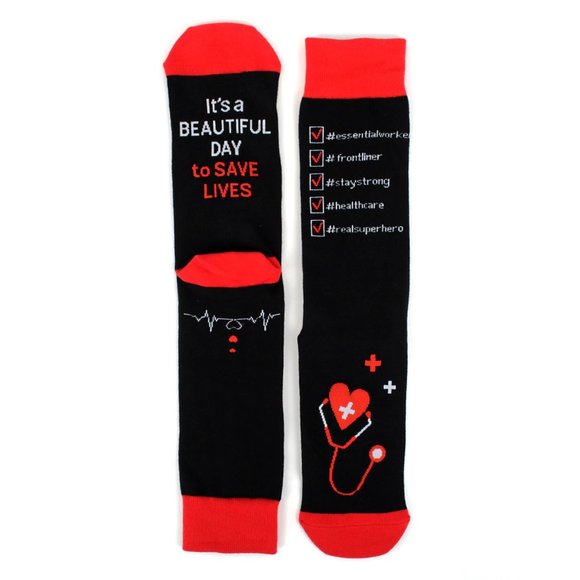 Health Care Heroes-Saving Lives- Novelty Socks S/M - Picture 5 of 10